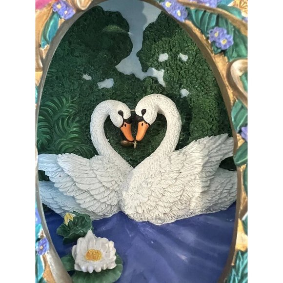 Bradford THE GIFT Swan Heart Lovers Royal Enchantments Egg 1st Issue Wall Hang - Picture 2 of 7